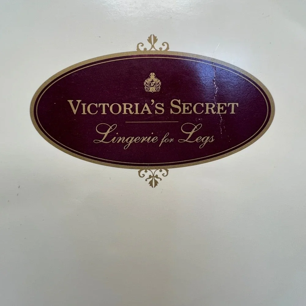 Victoria's Secret Lace Top Pantyhose Size Medium Midnight Sheer Black NOS VTG 93